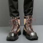 MLB LTHR-08 Square-Toe Combat Boots