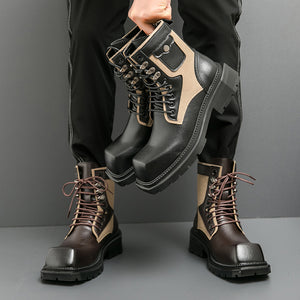 MLB LTHR-08 Square-Toe Combat Boots