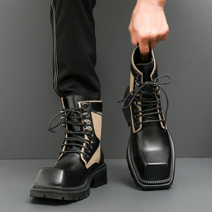 MLB LTHR-08 Square-Toe Combat Boots