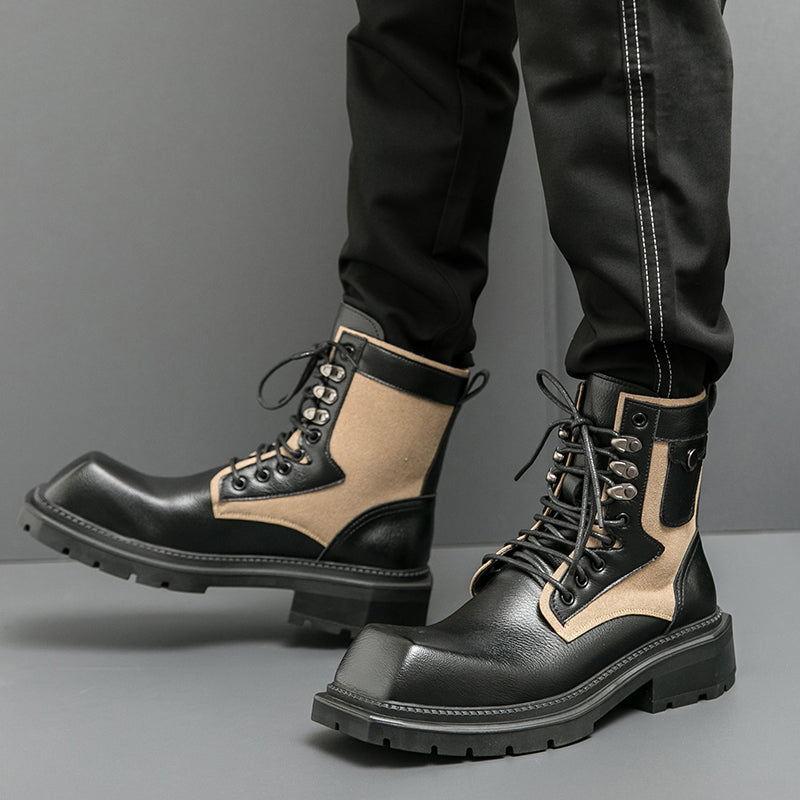 MLB LTHR-08 Square-Toe Combat Boots