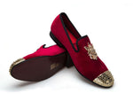 Luxury Handmade Rivet Metal Toe Leather Moccasins - 2 Colors