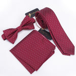 Luxury Bow Tie + Slim Neck Tie + Pocket Square Set - 20 Designs