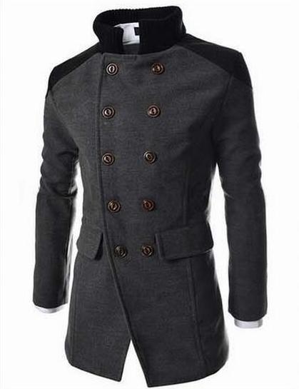 Premium Double Breasted Wool Blend Peacoat – Men's Luxury Boutique - X9X™