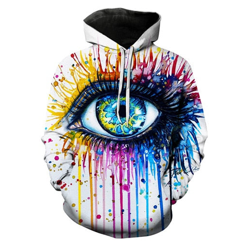 Rainbow Eye 3D Print Hoodie