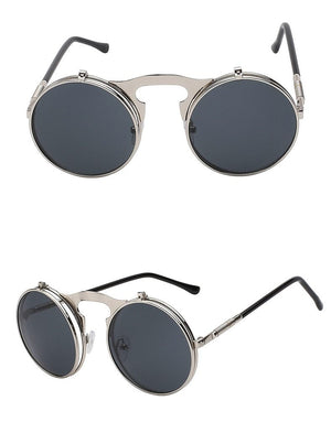 1842 Vintage Flip Up Round Sunglasses