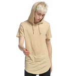 Longline Slim-Fit Side Zipper Hooded T Shirt - 8 Colors