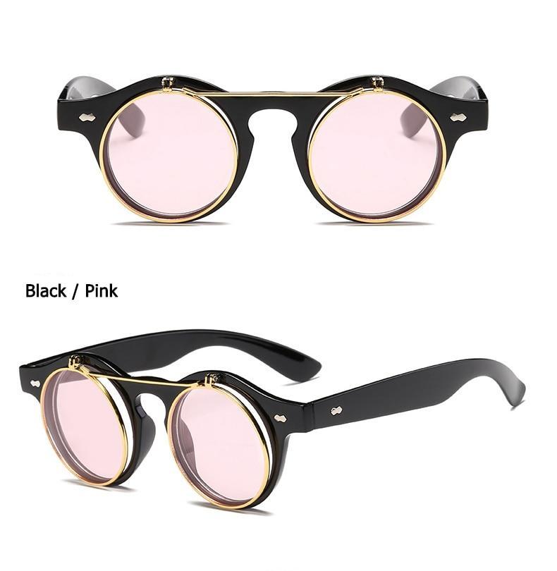 1912 Vintage Round Flip Up Sunglasses