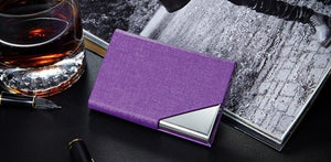 Leather/Metal Credit Card Holder - 10 Colors