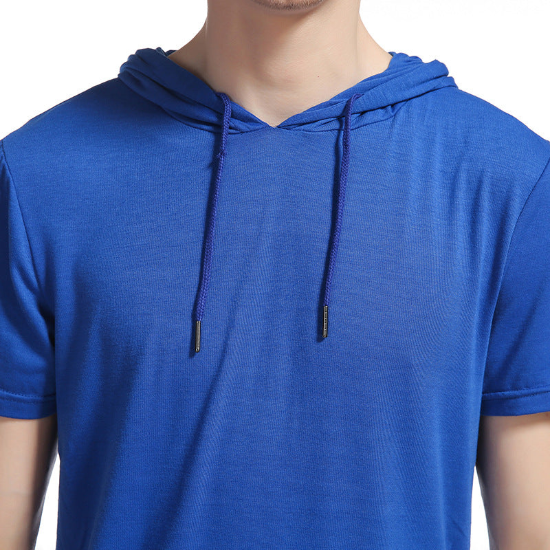 Longline Slim-Fit Side Zipper Hooded T Shirt - 8 Colors