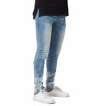 Skinny Faded Ankle Zipper Jeans