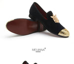 Luxury Handmade Rivet Metal Toe Leather Moccasins - 2 Colors