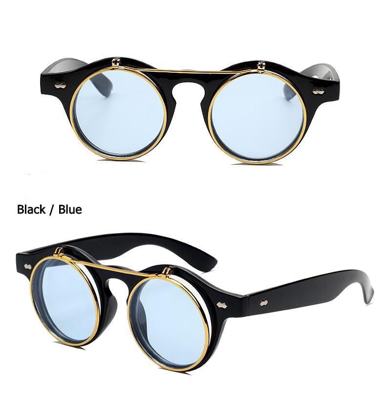 1912 Vintage Round Flip Up Sunglasses