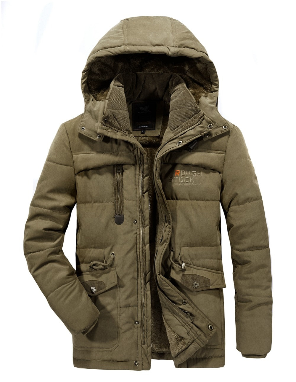 Premium Fleece Fur Hooded Parka