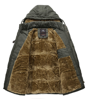 Premium Fleece Fur Hooded Parka