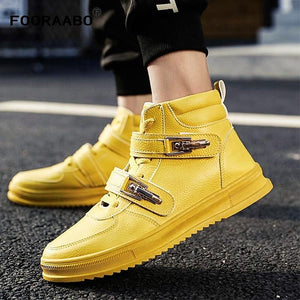 Luxury High Top Leather Sneakers - 3 Colors