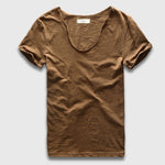 Basic Solid Cotton V Neck Slim Fit T-Shirt - 12 Colors