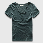 Basic Solid Cotton V Neck Slim Fit T-Shirt - 12 Colors