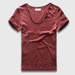 Basic Solid Cotton V Neck Slim Fit T-Shirt - 12 Colors