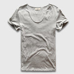 Basic Solid Cotton V Neck Slim Fit T-Shirt - 12 Colors